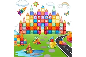 MAGHUB Magnetic Tiles 85 PCS Magnets for Kids Magnetic Blocks 3D Magnetic Building Blocks, Magnetic Stacking Toys Construction Kit,STEM Toys for Toddlers Children Boys Girls Ages 3 4 5 6 7 8+ Year Old