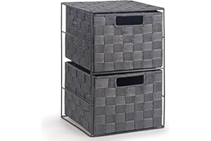 EHC 2 Drawer Storage Unit Cabinet for Bedroom/Bathroom - Grey