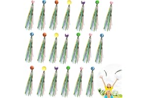 GXHONG Balles Rebondissantes Flummies Mini, 20Pcs Balles Rebondissantes Flummies avec Rubans Couleur, Balle Saut Caoutchouc Enfants, Remplissage Sac Cadeau, pour Filles Garçons Fête D'anniversaire Jouets