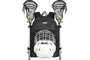 Goloni Lacrosse Equipment Backpack with Two Sticks Holder and Separate Cleats Compartment Field Hockey Bag