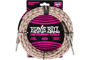 Ernie Ball Braided Instrument Cable Straight/Straight 18ft - Emerald Argyle
