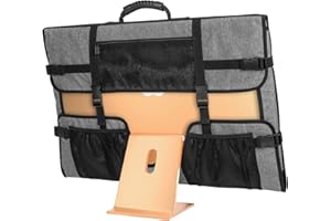 CURMIO Borsa da Viaggio per Computer Desktop Apple iMac da 24", Copertura Antipolvere per Schermo del Computer con Manico in Gomma e Tasche, Grigio (in Attesa di Brevetto)