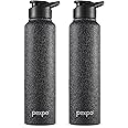 PEXPO Chromo Stainless Steel Sports/Fridge Sipper Water Bottle 1 Litre, Black Pack of 2 | Eco friendly | BPA Free | Water Bottle for Office, Gym, School, Yoga, Trekking, Men, Women and Kids