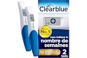 Clearblue Test De Grossesse Digital Avec Estimation De l’Âge De La Grossesse, Le Seul Test Qui Vous Indique Le Nombre De Semaines, 2 Tests Digitaux