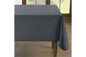 Romanstile Nappe en toile cirée Aspect lin Résistante aux intempéries Imperméable Pour l'extérieur, l'été, table d'artisanat, pique-nique, fête, barbecue