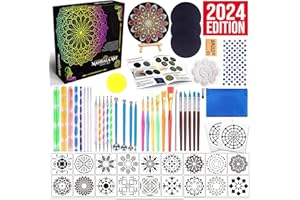 Insnug Mandala Dotting Tools Painting Kit - Rock Dot Paint Stencils Tool Set Art Craft Supplies Kits Tray Brush Zipper Pen for Nail Stone Mandala Arts Drawing Home Decor Activity | Mothers Day Gift