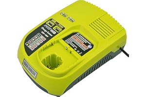 WOODS 12~18V Cargador de Repuesto de Iones de Litio y Ni-Mh/Ni-CD 3A para Ryobi One + P104 P105 P102 P103 P107 P108 Batería Recargable (Compatible con 260051002 P117 P118 P113 P113 BCL1418)
