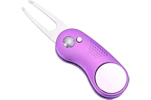 Mile High Life Ganzmetall Faltbares Golf Pitchgabel mit Pop-up Taste & Magnetkugel Markierung (Mehrere-Farben/Formen)