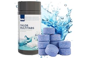 Belko® Chlor MultiTabs 5 in 1, 20 g Multifunktionstablette, langsamlöslich Langzeitdesinfektion Algenvernichtung Trübungsentfernung Chlortablette für Pool Härtestabilisator - ideal für Pools bis 20m³
