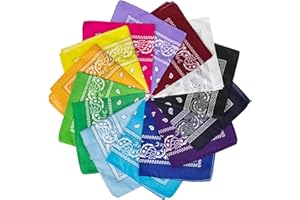 YHmall Paisley Bandana for Men Women, 10-14 Pack Multifunctional Paisley Headbands Scarf Cowboy Bandana Handkerchiefs