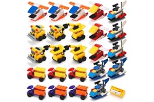 ESSALOO 24Pcs Temperamatite Gadget Compleanno Bambini Stile Veicolo, Doppio uso di Blocchi e Temperamatite, Ideale per Regalini Fine Festa Compleanno