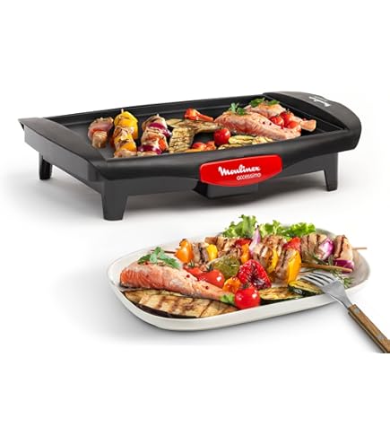 ARDES AR1B02 Elektrische barbecue zonder rook, 2000 W, draagbare elektrische grill voor binnen of buiten, kleur: zwart