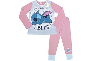 Disney Lilo & Stitch, pigiama da bambina in 2 pezzi, con Stitch Don't Wake Me, I Bite, rosa, età 5-12 anni
