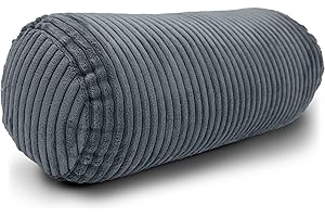 ‎AMILIAN Amilian Nackenrolle mit Bezug 40x15 cm – Cord Kissen mit Füllung – Waschbar – Für Erwachsene & Kinder – Ideal für Nacken (Nebelklang, 40 x 15 cm)