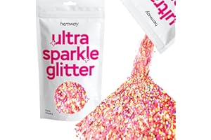 Hemway extra Chunky Glitter 100g 3,5 oz cosmético seguro de 1 mm de oro rosa holográfica
