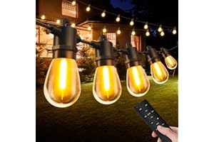 SEKLIN Guirlande Lumineuse Exterieur Jardin Led - 7,5M Extérieur Guirlandes Guinguette Lampe avec Télécommande 8+1 Ampoules 3 Modes IP65 Étanche pour Terrasse Balcon Mariage Parasol Pergola Décoration