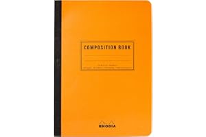 RHODIA 119218C - Soft Notebook Cloth Back Composition Book Orange - A5 - Lined - 160 pages - White Clairefontaine Paper 80 g/m - Classic