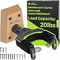 AA AUDIO ACCESSORY Support Guitare Mural Verrouillage Auto, Base Renforcée 4 Vis, Porte Guitare Mural pour Basse Lourde, Guitare Électrique et Acoustique, Surface Velours Doux Protège Laque Nitro