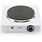 Tristar Einzelkochplatte - 1.000 W - Einstellbarer Thermostat - Edelstahl - 15 cm Durchmesser - KP-6185