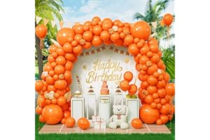 Eitolo Orange Balloons 143 pcs Matte Orange Balloon Arch Garland Kit 5/9/12/18 Inch Different Size Latex Balloons for Women Boys Girls Birthday Party Halloween Wedding Picnic Bridal Shower Decorations