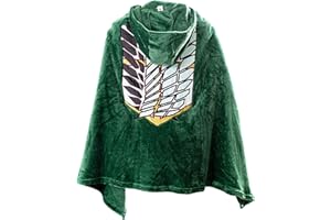 Daiendi AOT Disfraz de cosplay Survey Corps Capa The Wings of Freedom Manta de franela para adultos Anime Verde Capa con Capucha