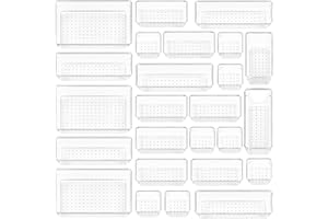 Vtopmart 25 Stücke Schubladen Organizer mit 4 Größen, Make up Ordnungssystem, Schminktisch Organizer Einsetzbar für Makeup, Küchen, Badezimmer, Büro, Schminktisch