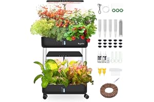 DRYADES 44 Hülsen Hydroponisches Anzuchtsystem, Dual Layers Indoor Garten Herb mit 35W LED Vollspektrum Grow Light, Höhe & Winkel verstellbar, Professionelle Intelligente Pflanzenkeimung Kit