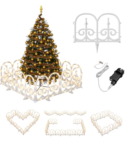 Recinzione Natalizia In Legno Carbonizzato - Mini Staccionata 29x29 Cm Per Albero Di Natale E Decorazioni Giardino