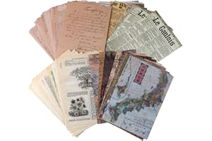 FANNAS 120 Hojas Papel Scrapbooking Vintage, Material de Decoración de Papels Scrapbooking 14 x 20 cm, Bullet Journal Accesorios para Album Fotos, Scrapbooking, DIY Manualidad Decoración
