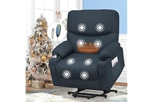 ‎SQUEBILIFE SQUEBILIFE Fernsehsessel Relaxsessel Massagesessel mit Wärmefunktion Aufstehhilfe Liegefunktion, Elektrisch Verstellbar Relaxsessel TV Sessel Wohnzimmer mit USB & Typ-C & Becherhalter & Tasche
