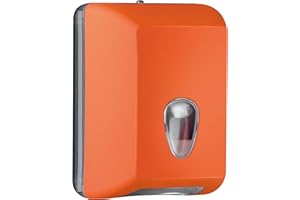 MAR PLAST Dispenser Distributore Porta Carta Igienica A muro per Foglietti Intercalati Colorato Colored Soft Touch (ARANCIO)