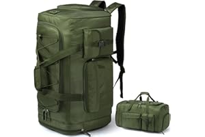 TAIHOYIN Bolsa deportiva grande de 70 L para hombre, con correas de mochila, Green, Deportes, gimnasio, entrenamiento, fitness, viajes, camping, senderismo