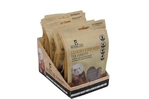 Rosewood Natural Eats Chicken & Liver Ferret Bites – Natural Protein-Rich Ferret Treats – Healthy Ferret Snacks with Real Meat and Taurine, No Added Salt (Case of 12 x 50g Packs)