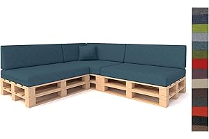 ‎PILLOWS24 Pillows24 Palettenkissen 8-teiliges Set Palettenauflage Polster für Europaletten Hochwertige Palettenpolster Palettensofa Indoor & Outdoor Erhältlich Made in EU Türkis