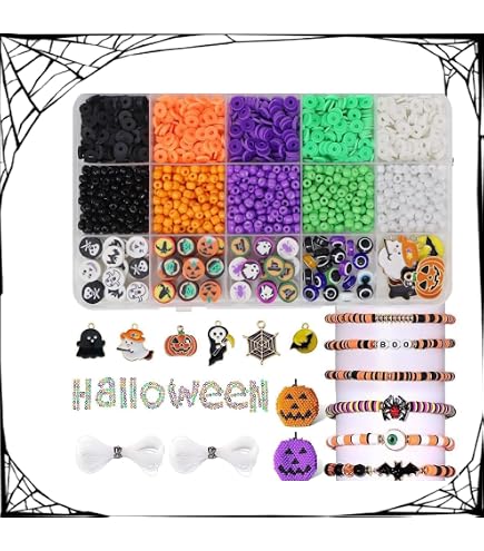 3050-teiliges Halloween-Perlen-Set Für Schmuck & DIY – Mit Totenkopf, Kürbis & Co.