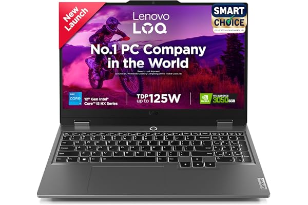 Lenovo LOQ 2024 12th Gen Core i5-12450HX | NVIDIA RTX 3050 6GB (16GB RAM/512GB SSD/15.6" (39.6cm)/Windows 11/Office Home 2024/100% sRGB/3 Mon. Game Pass/Grey/2.4Kg), 83GS00LNIN Gaming L