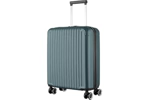 R.Leone Ryanair 55x40x20 cm Valigia Trolley Bagaglio a mano 4 Ruote in ABS Autonomo 999 (Verde Militare, Valigia 55x40x20 cm)