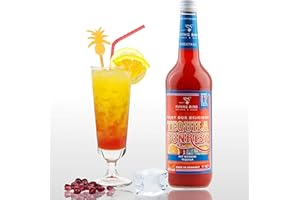 FLYING BIRD DRINKS & MORE Cocktail Tequila Sunrise 28% Vol. | Bar Premix für 17 fertige Cocktails mit Alkohol | Flasche 0,7l mit allen Zutaten | Einfach mit Orangensaft mixen