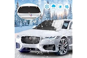 LEWONPO Couverture Pare-Brise Voiture, Bâche Pare Brise Protection Magnétique Couverture Repliable, Universelle Films de Protection antigel pour Voiture Anti Givre, Neige, Glace & Soleil, 210x120 cm