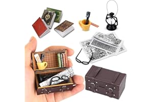 BOOCOOBERG 1:12 Miniatur puppenhaus zubehör,wichtel zubehör Weihnachten,1/12Miniatur Koffer Bücher Zeitung Zahnbrüste Zahnpasta Miniatur Puppenhausbücher Miniatur Wichtel Zubehör Weihnachten