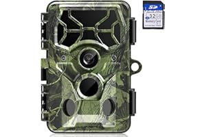 Do-Electr Cámara de Caza 4K 32MP HD Camara Fototrampeo con Sensor de Movimiento y visión Nocturna Visión Nocturna Impermeable IP66 Cámara de Vida Silvestre LED IR no luminiscente de 850 NM