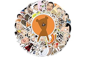 AYODPE 50 PCS Mr. Bean Aufkleber,Vinyl Wasserdicht Aufkleber für DIY Laptop Gepäck Kühlschrank Skateboard Auto Motorrad Fahrrad Phone Dekor Graffiti Aufkleber,Komischer Charakter Stickers Set