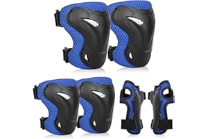 YOOXARMOR Set di Protezioni per Bambini da 3 a 8 Anni, Ginocchiere, Gomitiere, Polsiere Regolabili per Pattini a Rotelle, BMX, Bici,Ciclismo,Skateboard,Pattini in linea,Monopattini[6 Pezzi]