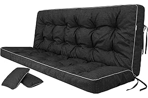 PILLOWPRIM Coussin pour Palette, extérieur, balancelle, Banc de Jardin, avec Dossier. Imperméable et de qualité supérieure – M, Largeur d'assise : 120 cm