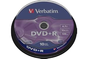 Verbatim DVD+R 4.7GB/120min 16x, Sp.10; Contenido del paquete: 10 unidades