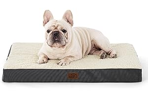 Bedsure Cuscino per Cane Medio - Materassino per Cani Taglia Media Interno Cuscino Cane Sfoderabile Lavabile 76x51x7,6 cm Bianco