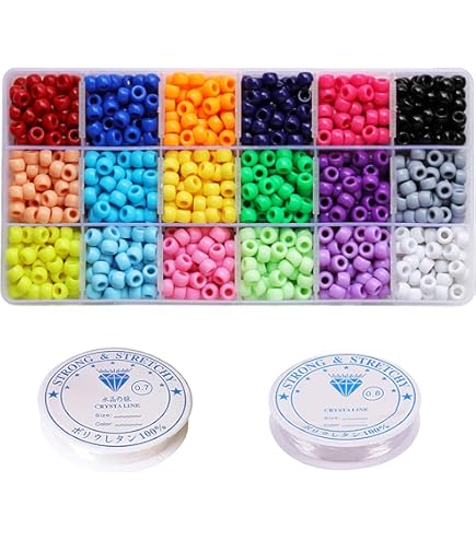 Mélange De 400 Perles Poney Multicolores 6 X 9 Mm Avec Grand Trou