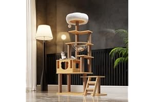 Mekidulu Tiragraffi per gatti, 165 cm, grande con capsula spaziale, colonna in iuta, scala, grotta, giocattolo per gatti, albero in peluche (capacità di carico 25 kg)