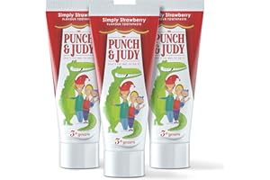 PUNCH AND JUDY Punch & Judy Kids Toothpaste - Simply Strawberry Flavour, 3+ Years, Fluoride, Sugar Free (3 x 50ml)