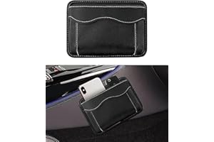 Flaconi Car Storage,Automotive Seat Leather Storage Bag,Car Interior Accessories Self-adhesive PU Leather Side Pocket Pouch for Auto Door Window Console,Used to Store Mobile Phone Pen Key Coin Card